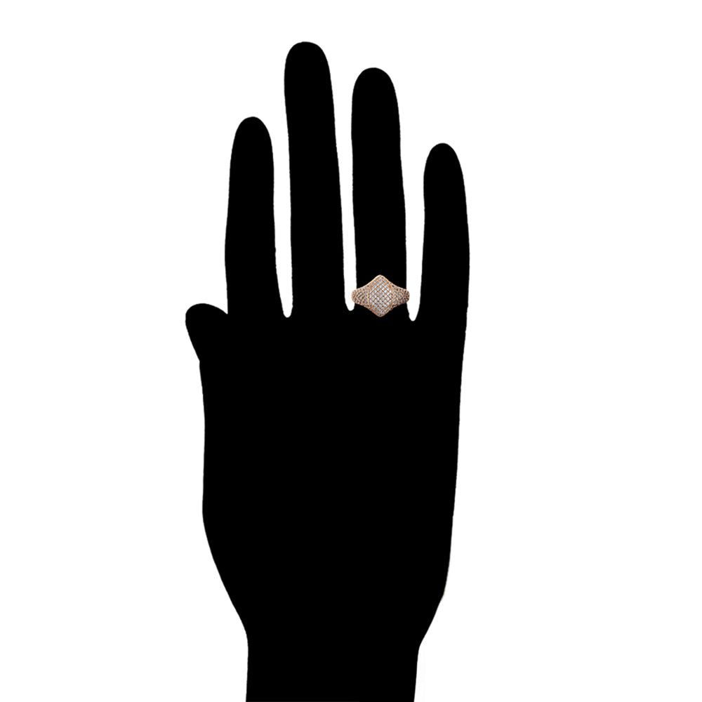 Ring aus goldplattierterr Legierung mit weißem Emporia® Kristall