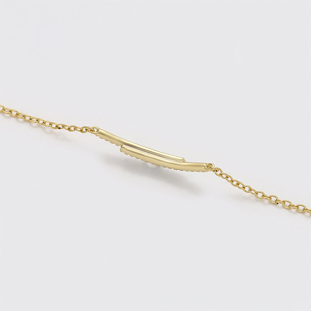 Armband aus goldplattiertesr Legierung mit Glasperle und weißem Emporia® Kristall