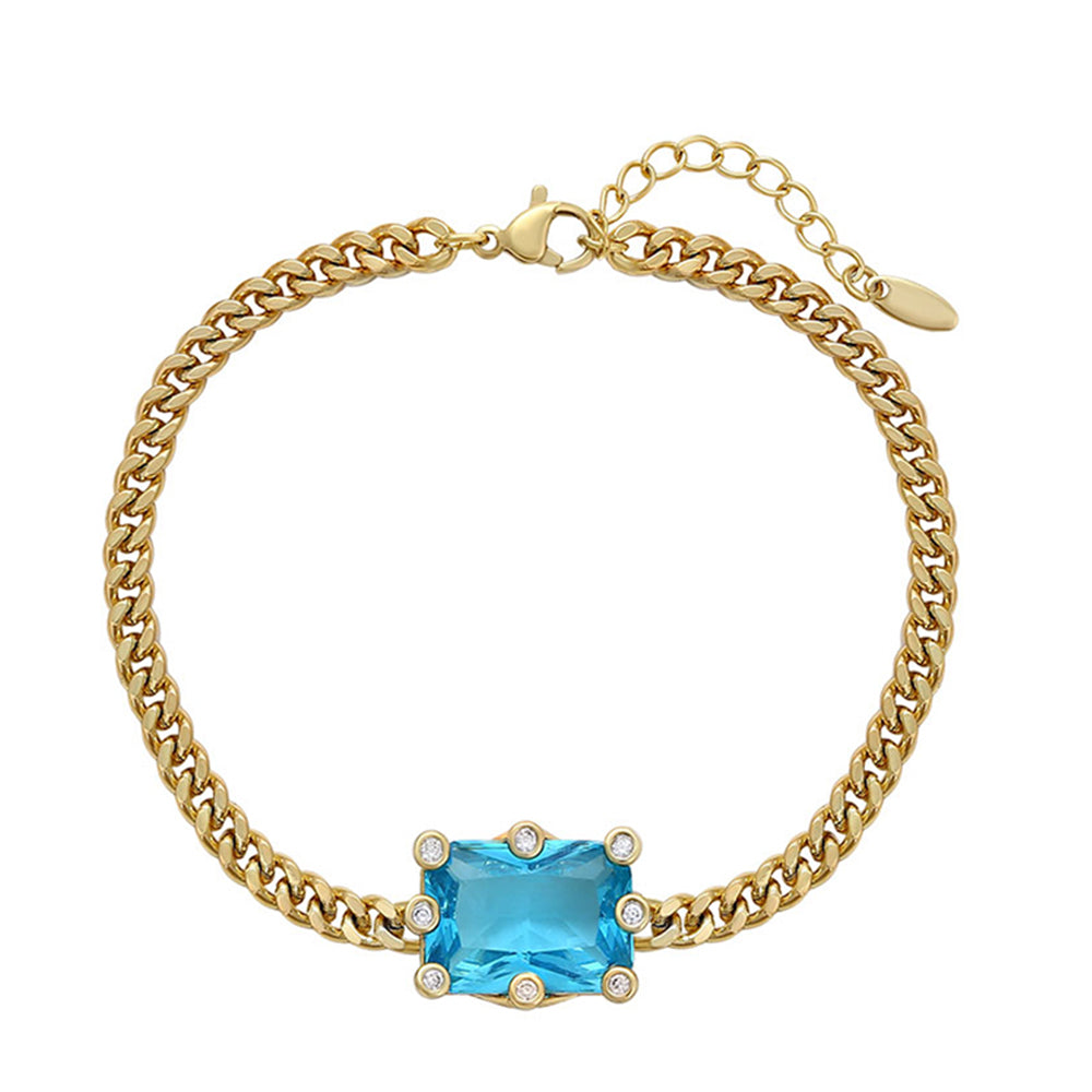 Armband aus goldplattiertesr Legierung mit blauem Emporia®-Kristall 1