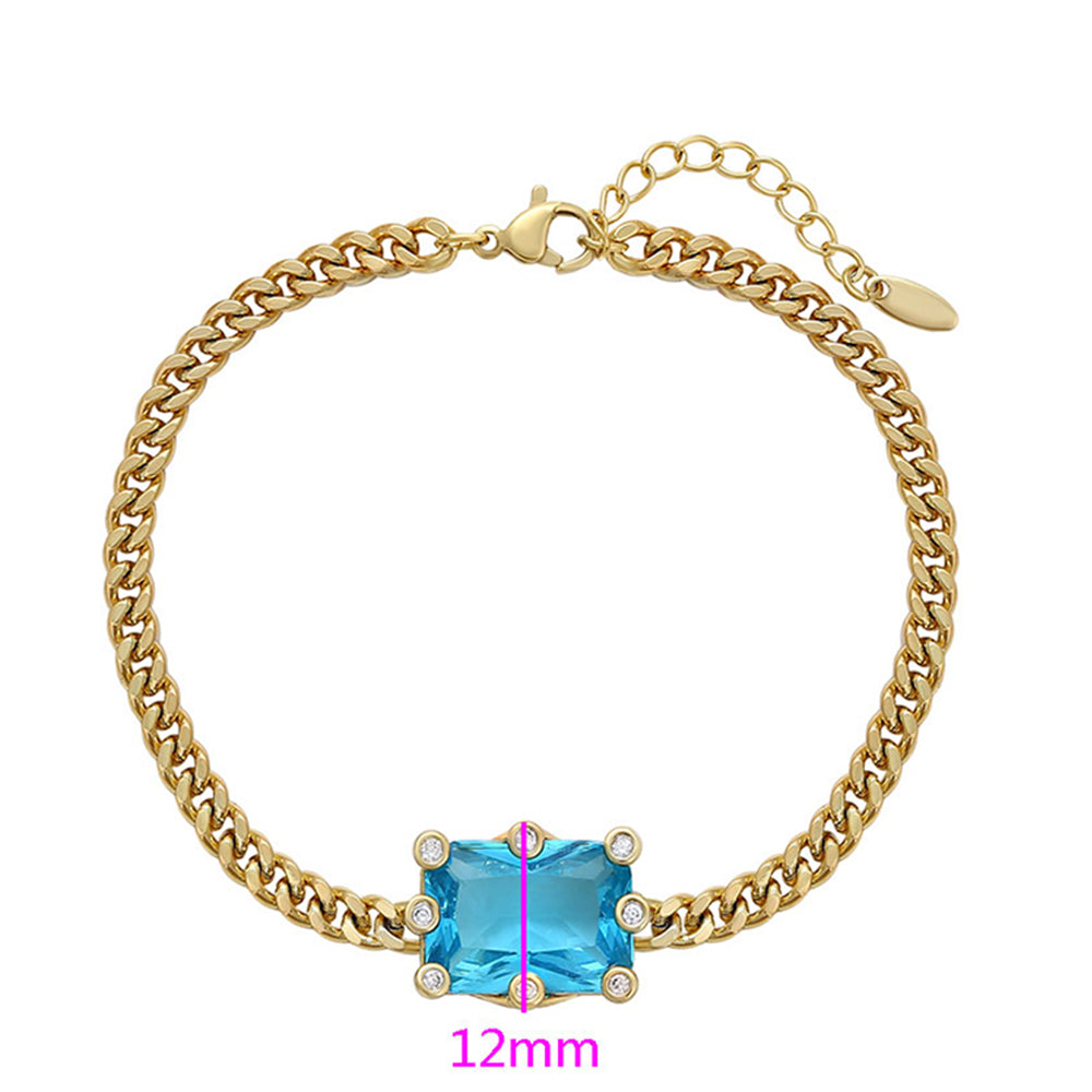 Armband aus goldplattiertesr Legierung mit blauem Emporia®-Kristall 2