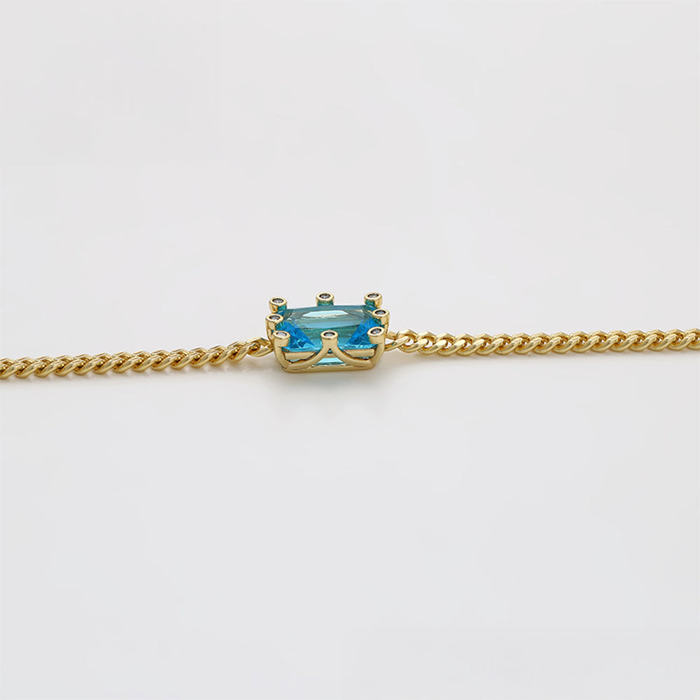 Armband aus goldplattiertesr Legierung mit blauem Emporia®-Kristall 3