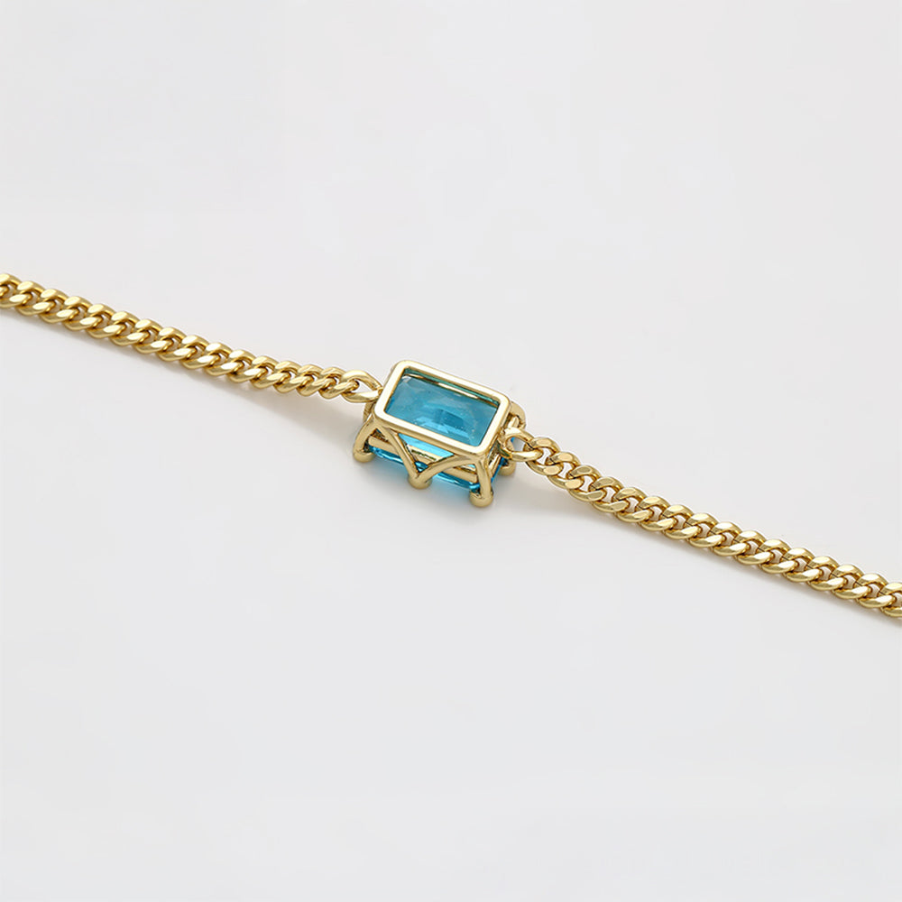 Armband aus goldplattiertesr Legierung mit blauem Emporia®-Kristall 6