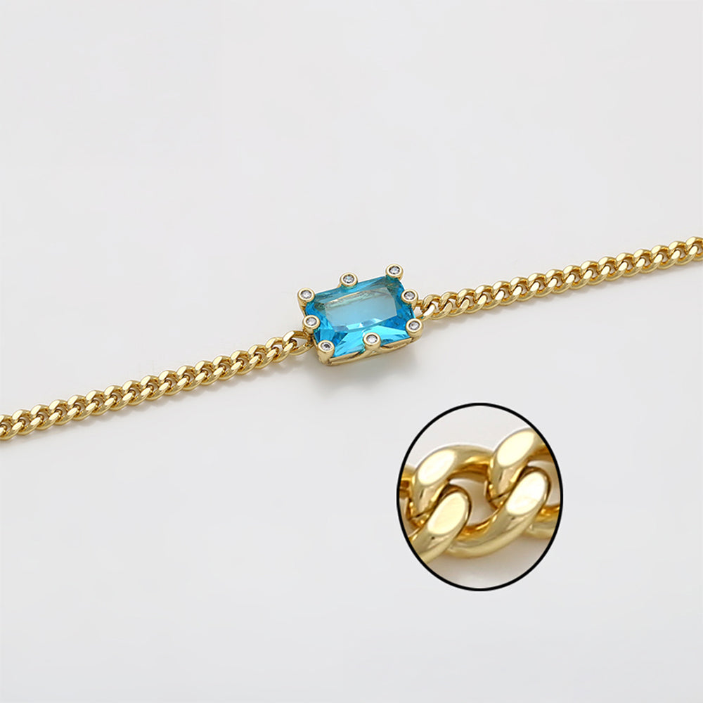 Armband aus goldplattiertesr Legierung mit blauem Emporia®-Kristall 7