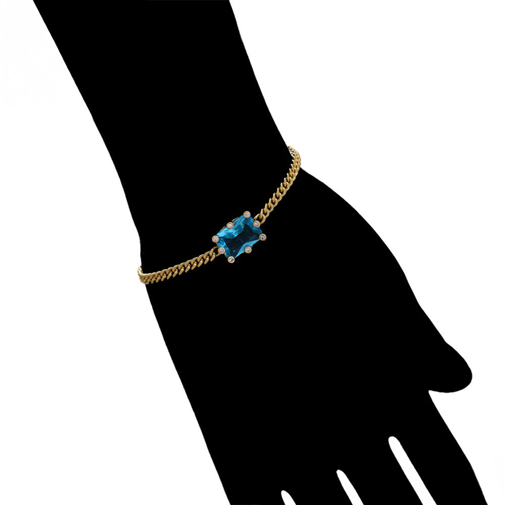 Armband aus goldplattiertesr Legierung mit blauem Emporia®-Kristall 9