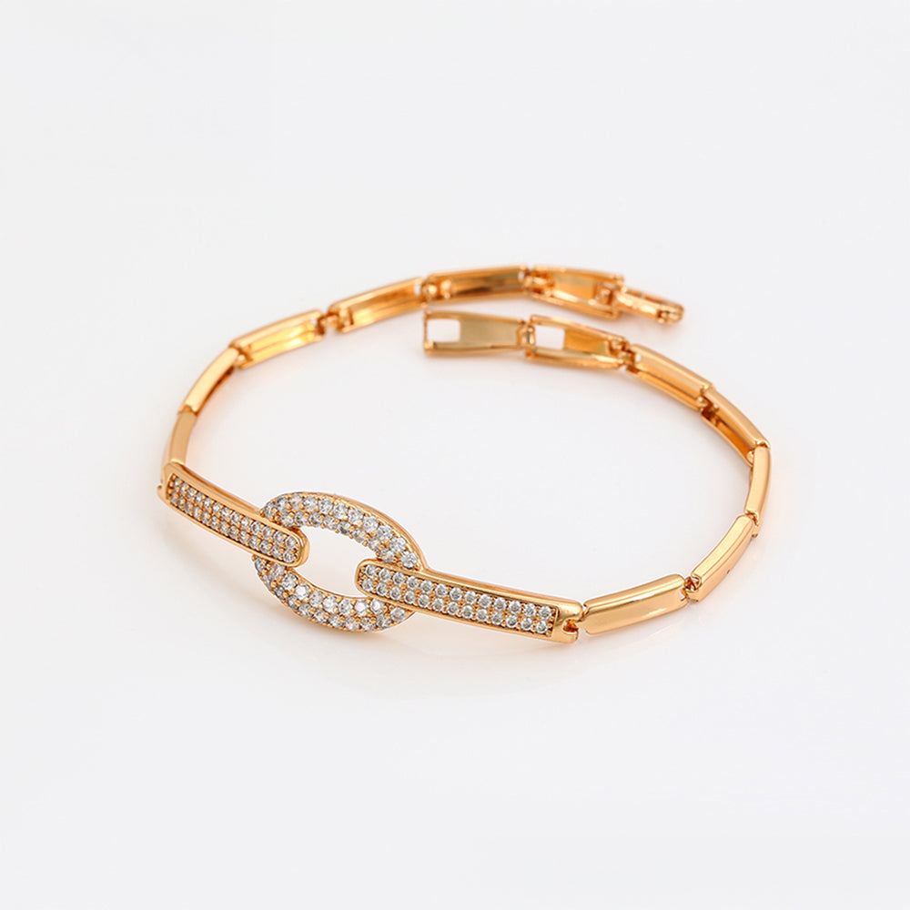 Armband aus goldplattiertesr Legierung mit weißem Emporia® Kristall