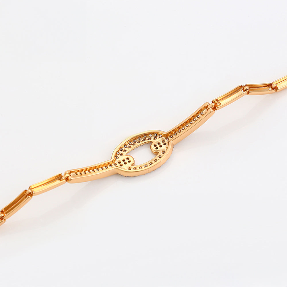 Armband aus goldplattiertesr Legierung mit weißem Emporia® Kristall 4