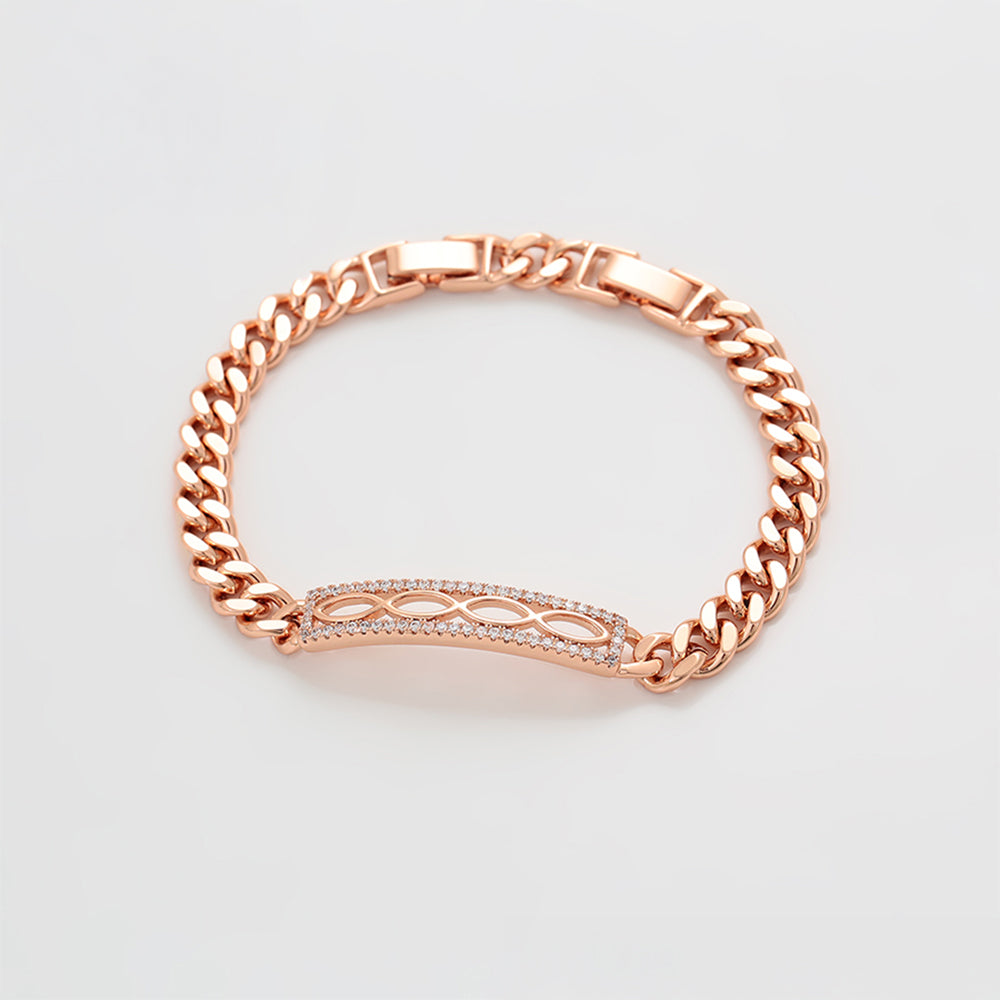 Armband aus goldplattiertesr Legierung mit weißem Emporia® Kristall 4