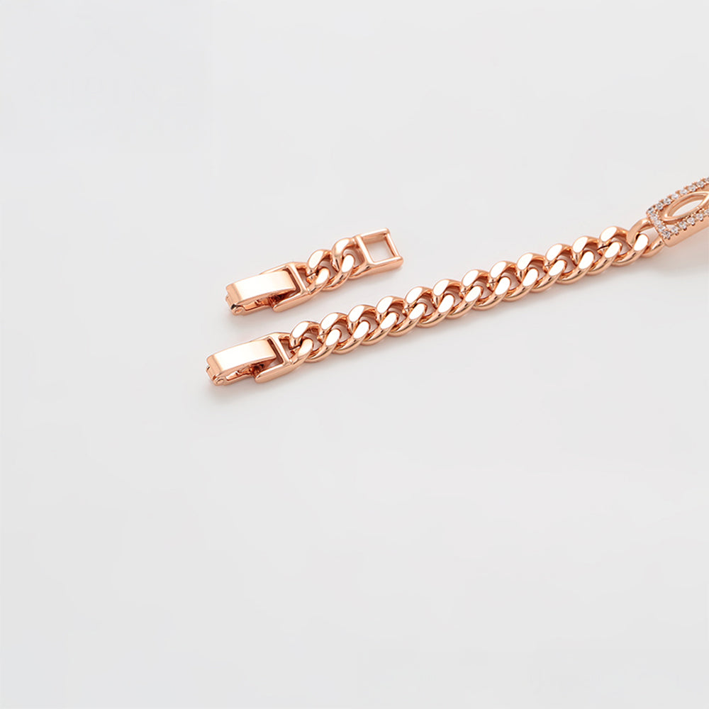 Armband aus goldplattiertesr Legierung mit weißem Emporia® Kristall