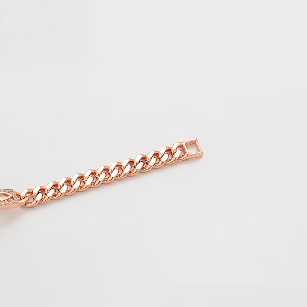 Armband aus goldplattiertesr Legierung mit weißem Emporia® Kristall 6