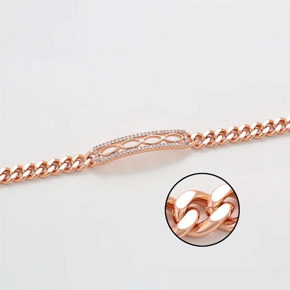 Armband aus goldplattiertesr Legierung mit weißem Emporia® Kristall 1