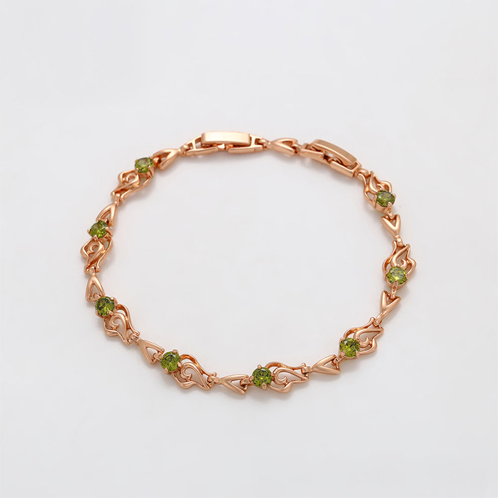 Armband aus goldplattiertesr Legierung mit grünem Emporia® Kristall