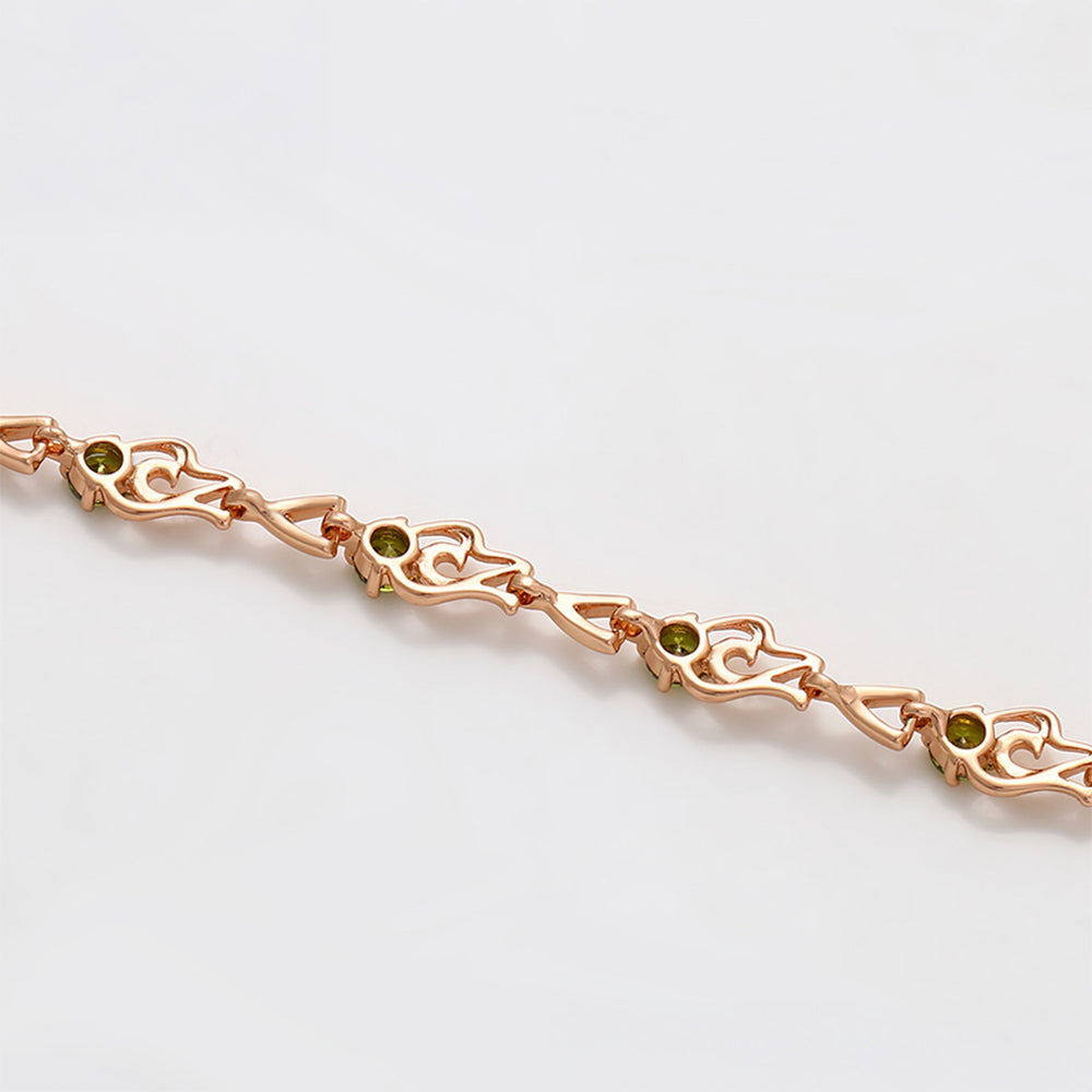 Armband aus goldplattiertesr Legierung mit grünem Emporia® Kristall