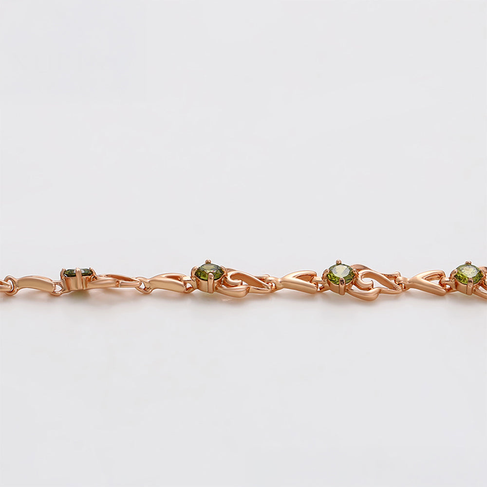 Armband aus goldplattiertesr Legierung mit grünem Emporia® Kristall
