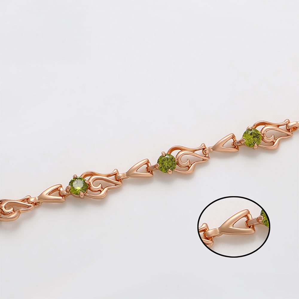 Armband aus goldplattiertesr Legierung mit grünem Emporia® Kristall