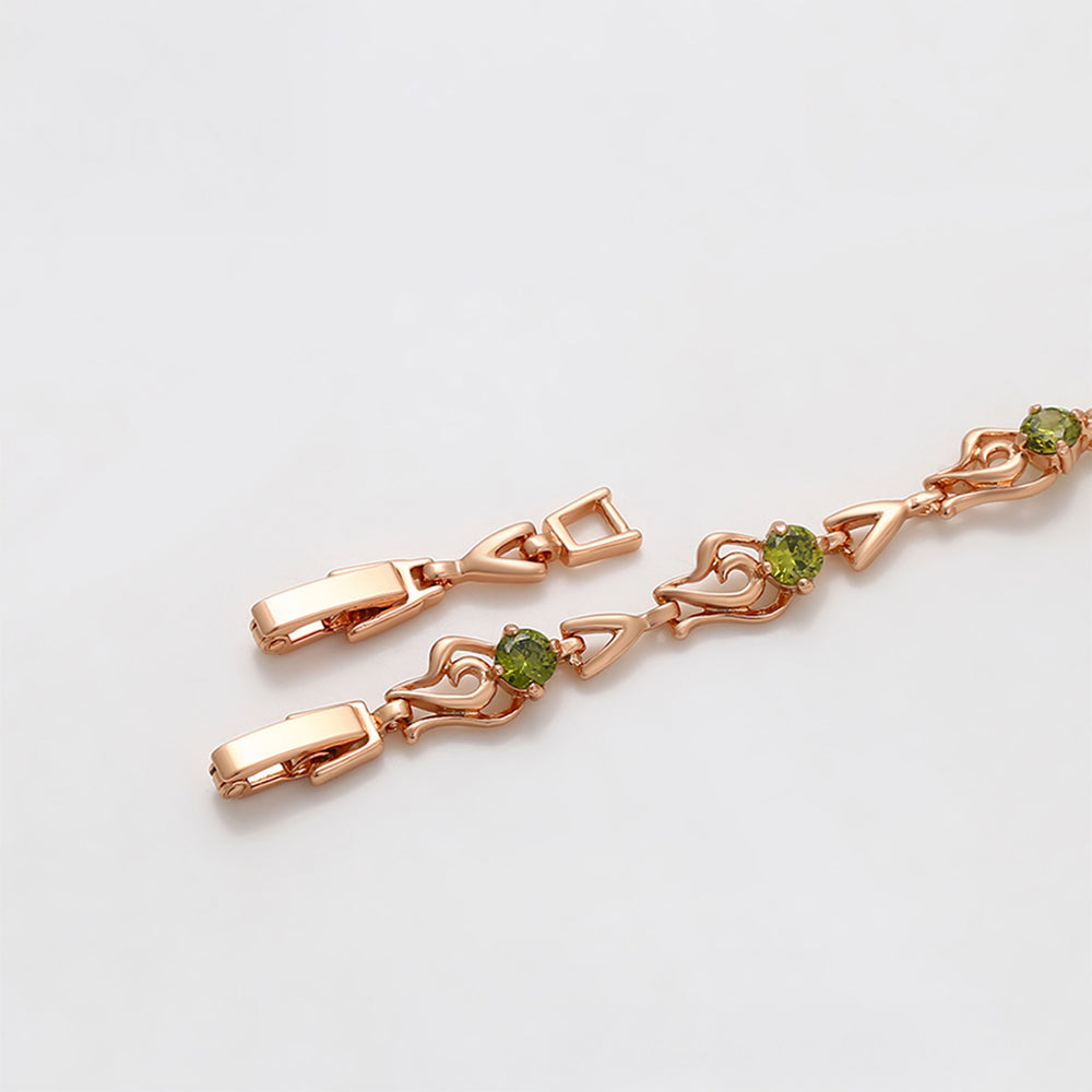 Armband aus goldplattiertesr Legierung mit grünem Emporia® Kristall