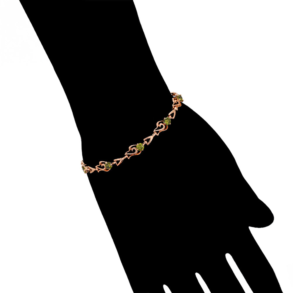 Armband aus goldplattiertesr Legierung mit grünem Emporia® Kristall