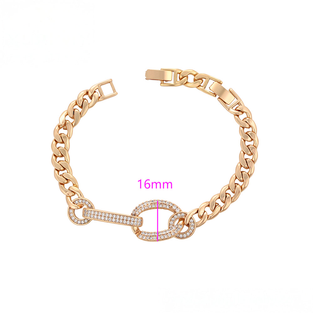 Armband aus goldplattiertesr Legierung mit weißem Emporia® Kristall