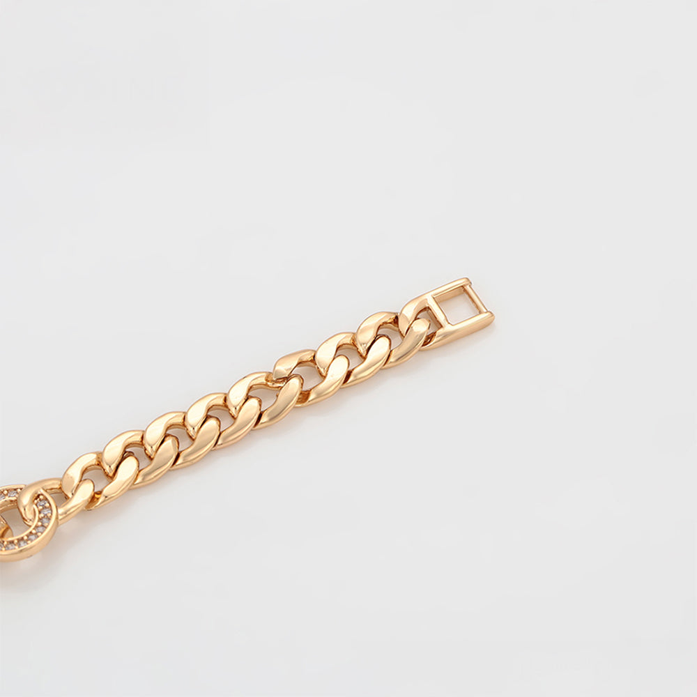 Armband aus goldplattiertesr Legierung mit weißem Emporia® Kristall 10