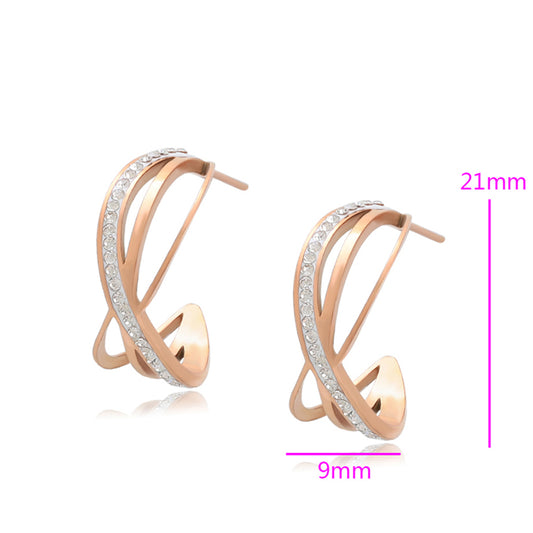 Ohrringe aus goldplattierter Legierung mit weißem Emporia® Kristall