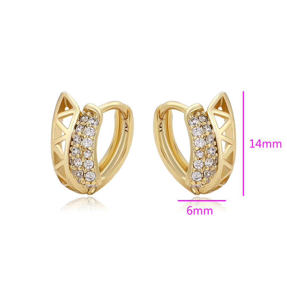 Ohrringe aus goldplattierter Legierung mit weißem Emporia® Kristall