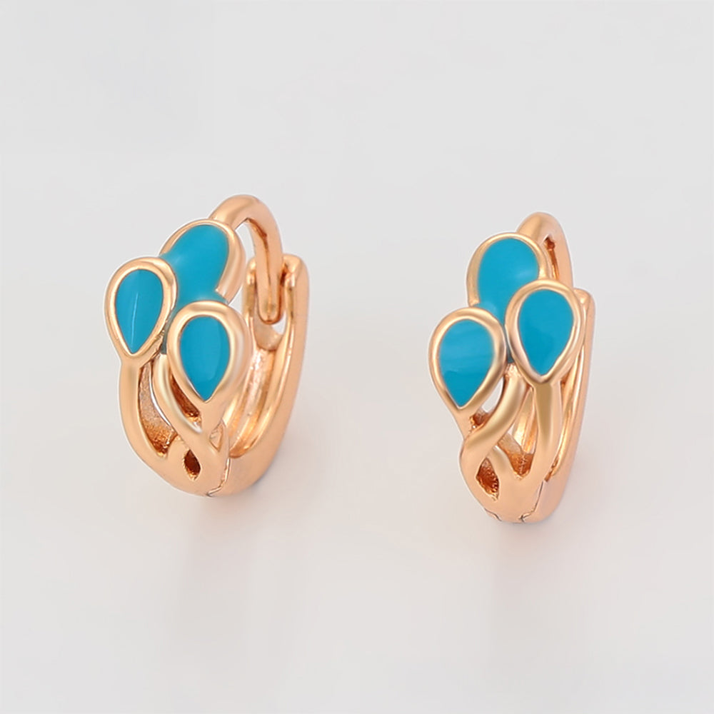 Ohrringe aus goldplattierter Legierung mit blauem Emporia®-Kristall
