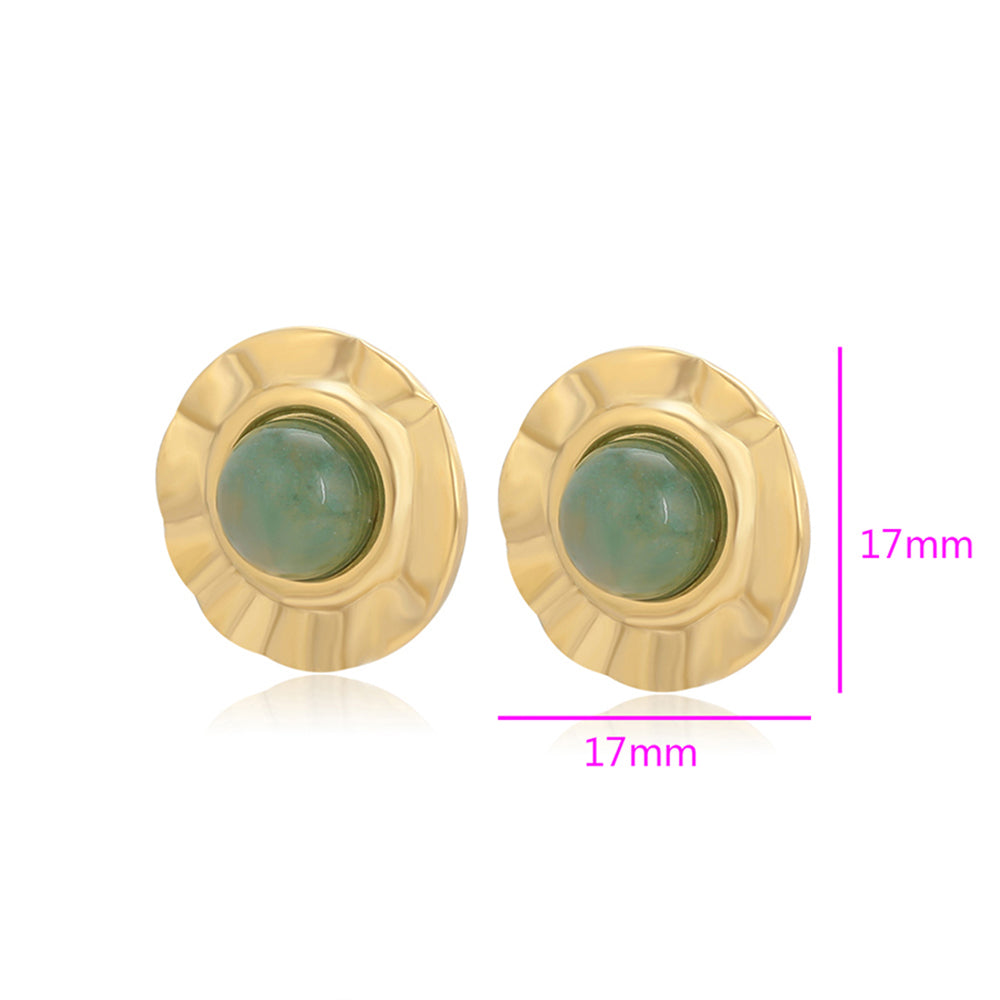 Ohrringe aus goldplattierter Legierung mit grünem Emporia® Kristall