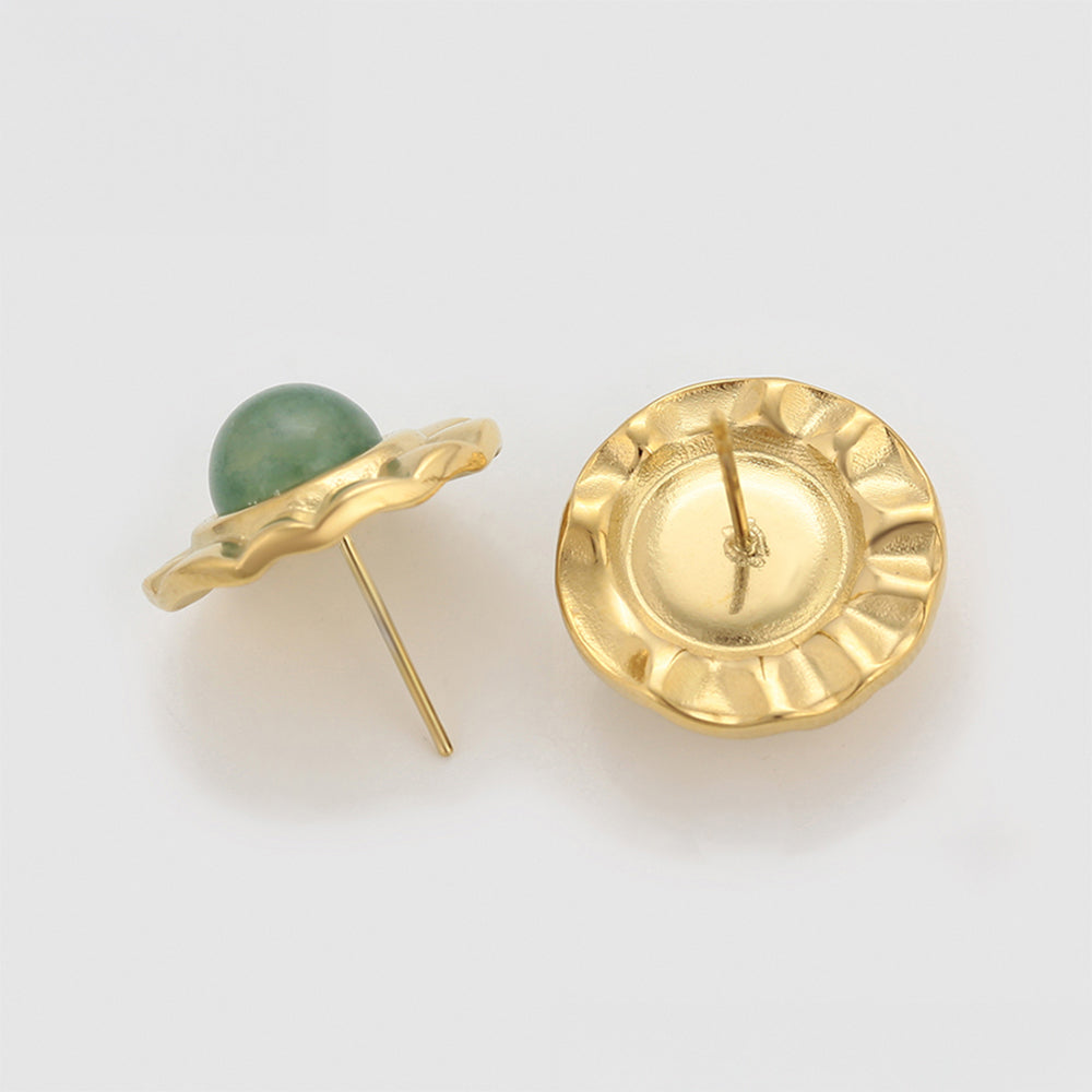 Ohrringe aus goldplattierter Legierung mit grünem Emporia® Kristall