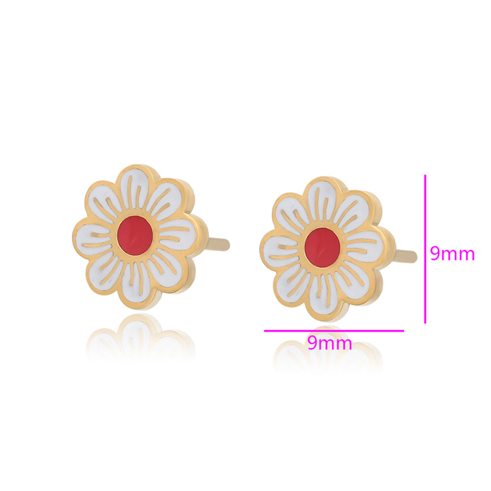 Ohrringe aus goldplattierter Legierung mit Emaille