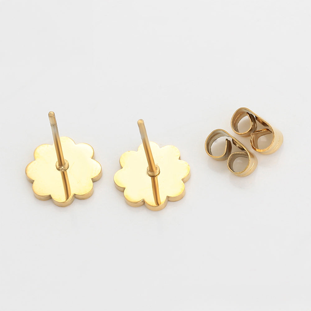 Ohrringe aus goldplattierter Legierung mit Emaille