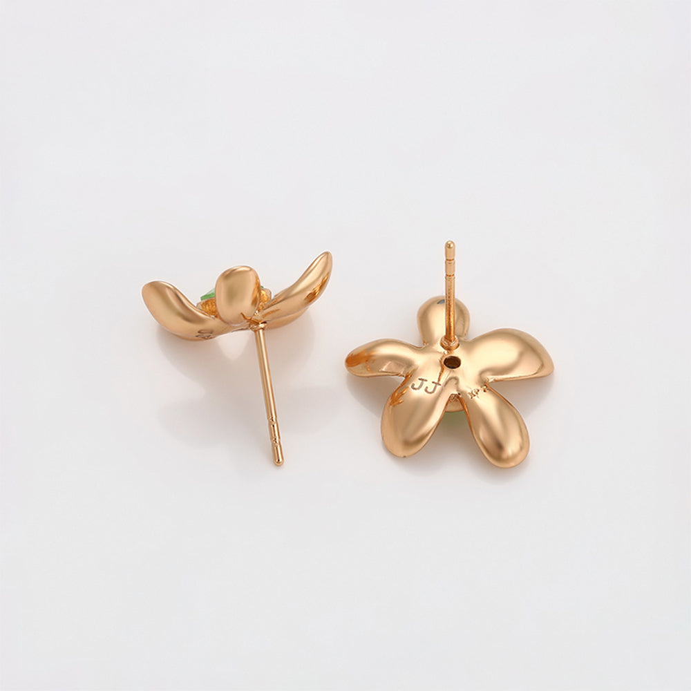 Ohrringe aus goldplattierter Legierung mit blauem Emporia®-Kristall