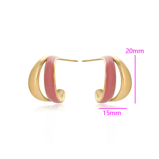 Ohrringe aus goldplattierter Legierung mit Emaille