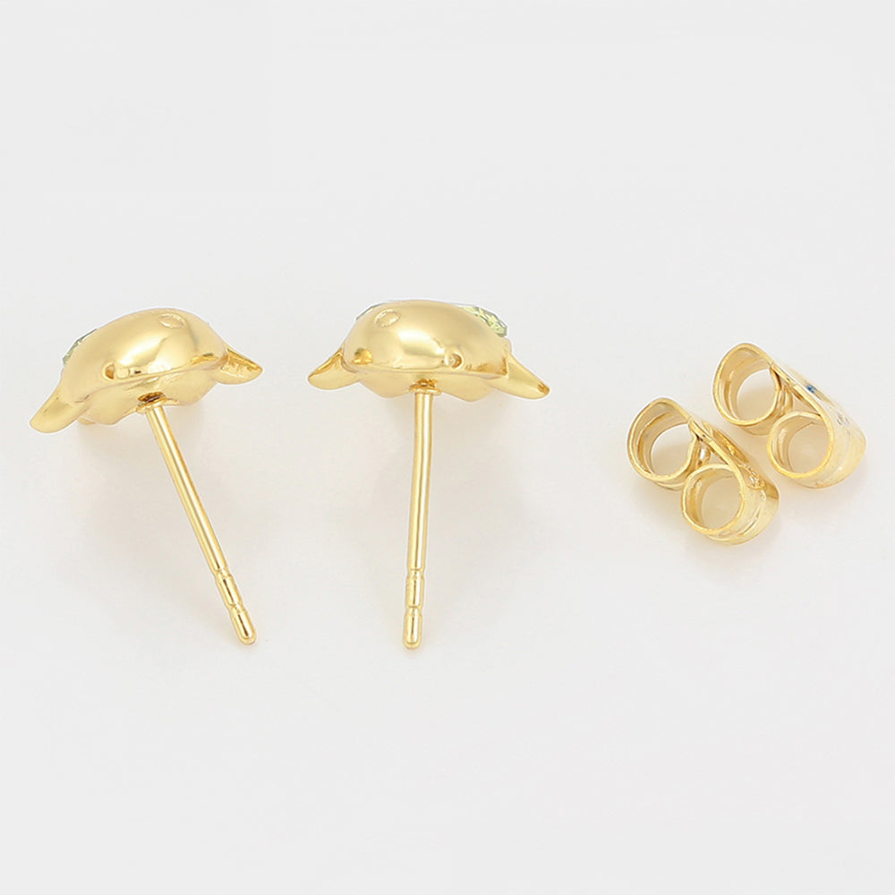 Ohrringe aus goldplattierter Legierung mit grünem Emporia® Kristall