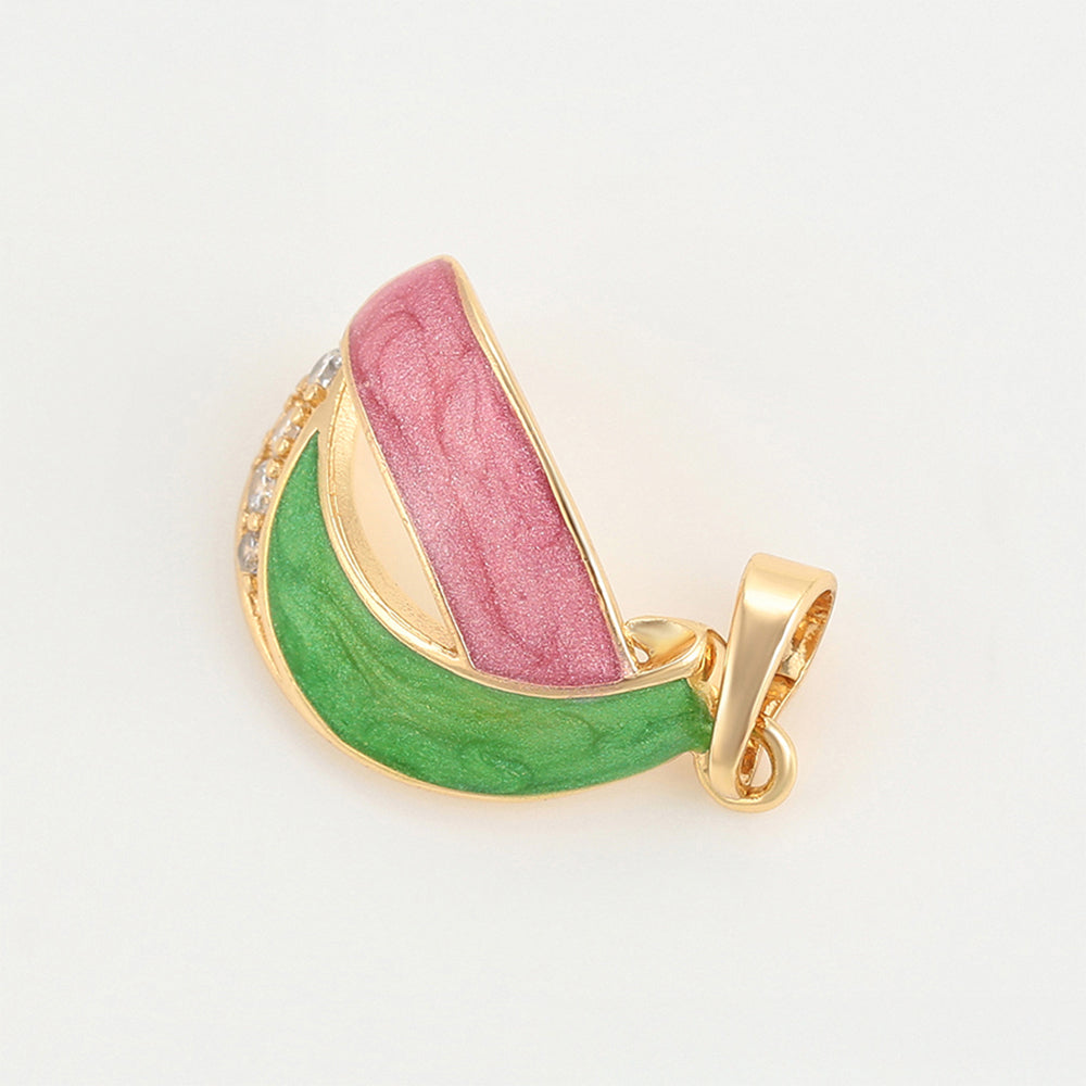 Anhänger aus goldplattierterr Legierung mit Emaille und weißem Emporia® Kristall 3