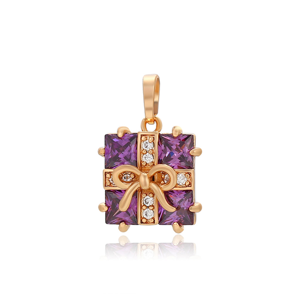 Anhänger aus goldplattierterr Legierung mit purpurfarbenem Emporia® Kristall 1