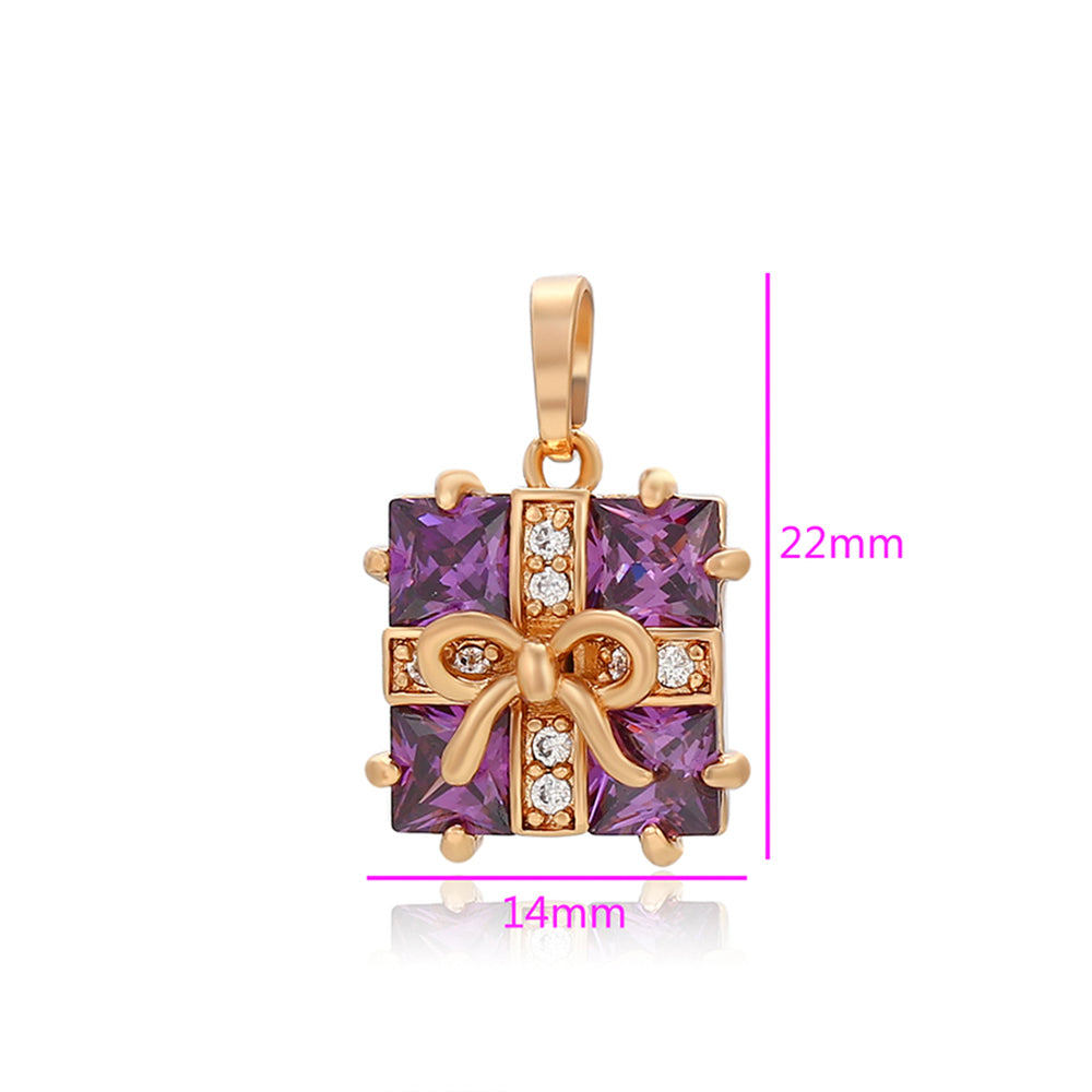Anhänger aus goldplattierterr Legierung mit purpurfarbenem Emporia® Kristall 2