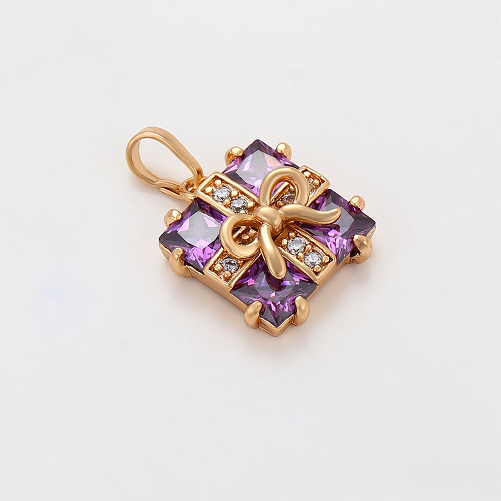 Anhänger aus goldplattierterr Legierung mit purpurfarbenem Emporia® Kristall 6