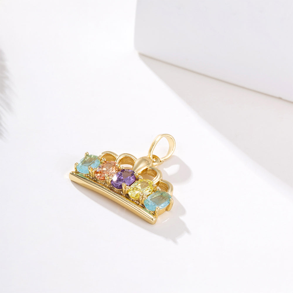 Schmuckgarnitur aus aus goldplattierter Legierung mit purpurfarbenem Emporia® Kristall und gelbem Emporia®-Kristall