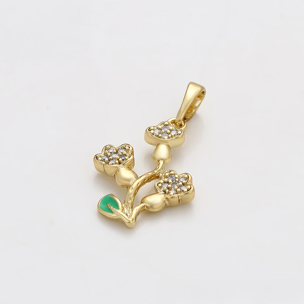 Anhänger aus goldplattierterr Legierung mit weißem Emporia® Kristall 5