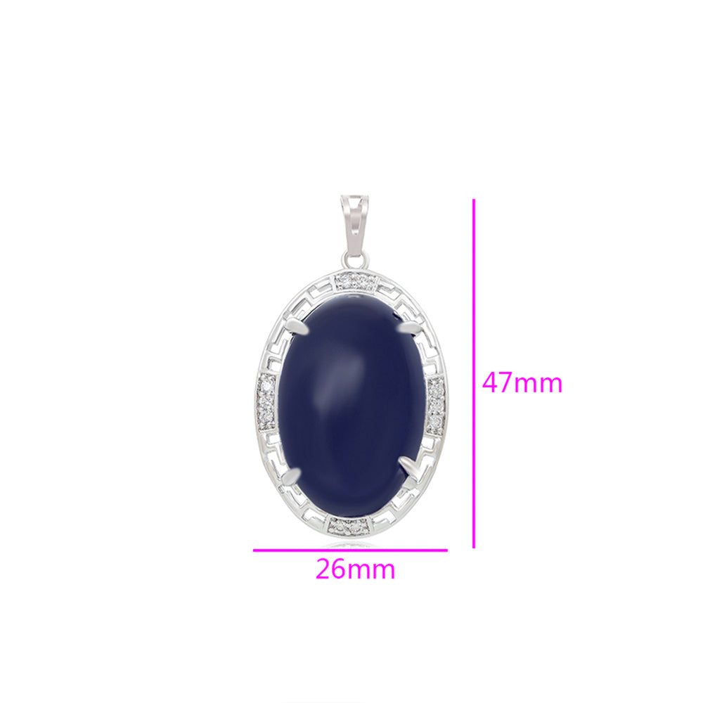 Anhänger aus goldplattierterr Legierung mit blauem Emporia®-Kristall und weißem Emporia® Kristall 2