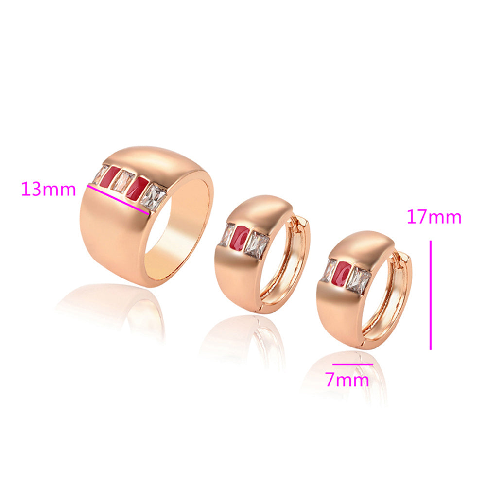 Schmuckgarnitur aus aus goldplattierter Legierung mit rotem Emporia®-Kristall und weißem Emporia® Kristall