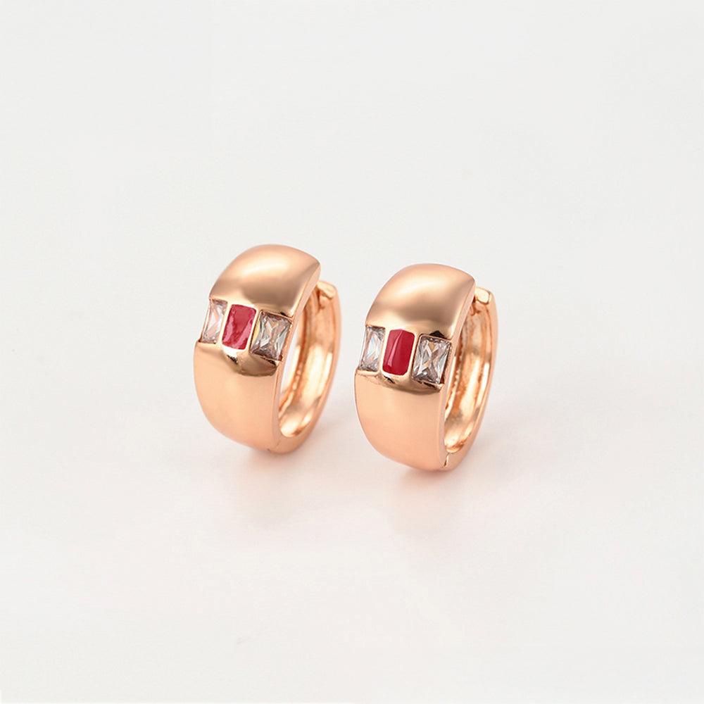 Schmuckgarnitur aus aus goldplattierter Legierung mit rotem Emporia®-Kristall und weißem Emporia® Kristall