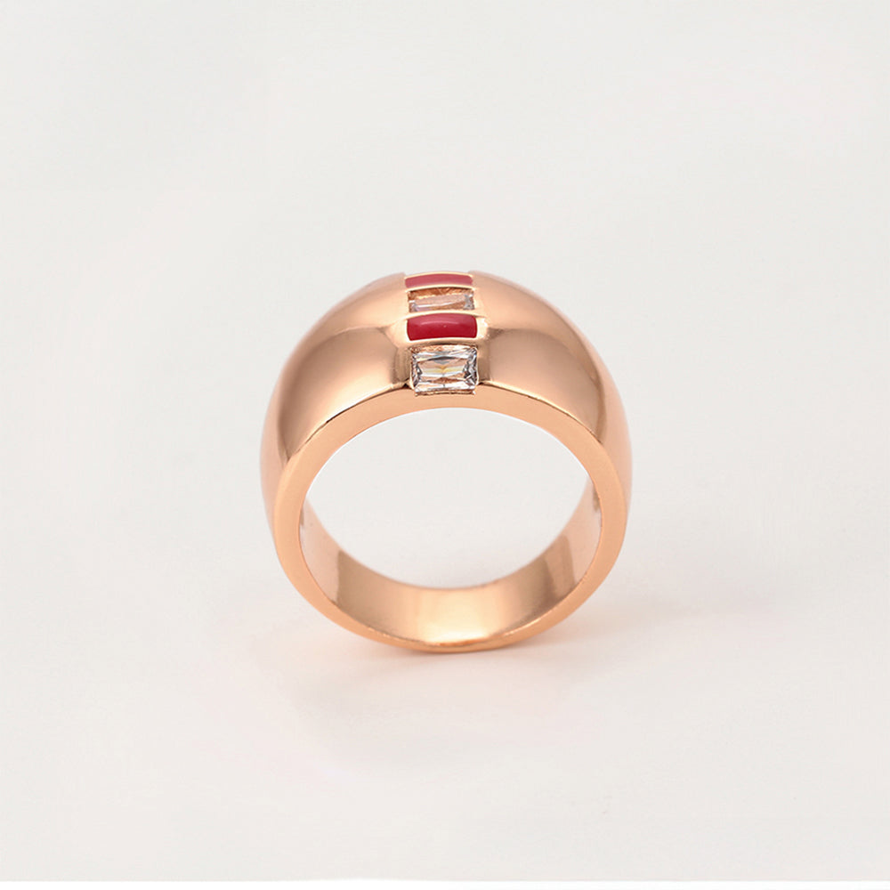 Schmuckgarnitur aus aus goldplattierter Legierung mit rotem Emporia®-Kristall und weißem Emporia® Kristall