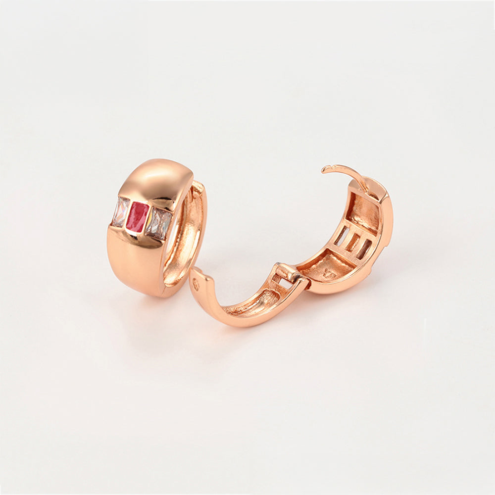 Schmuckgarnitur aus aus goldplattierter Legierung mit rotem Emporia®-Kristall und weißem Emporia® Kristall