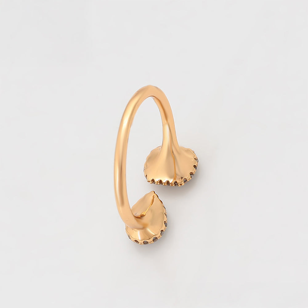 Ring aus goldplattierterr Legierung mit blauem Emporia®-Kristall und weißem Emporia® Kristall