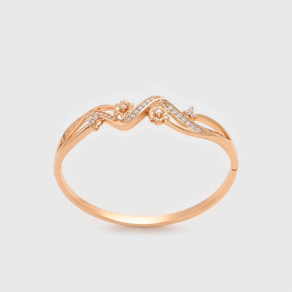 Armband aus goldplattiertesr Legierung mit weißem Emporia® Kristall 3