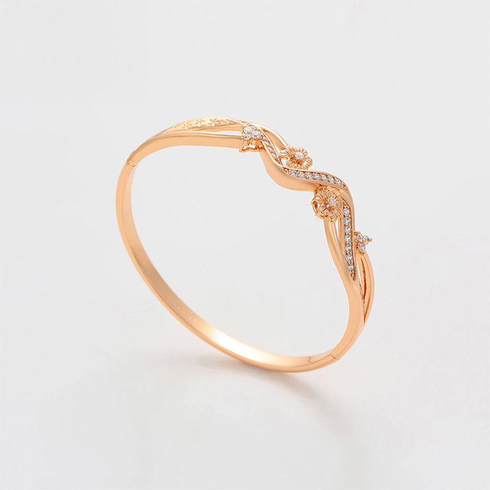 Armband aus goldplattiertesr Legierung mit weißem Emporia® Kristall