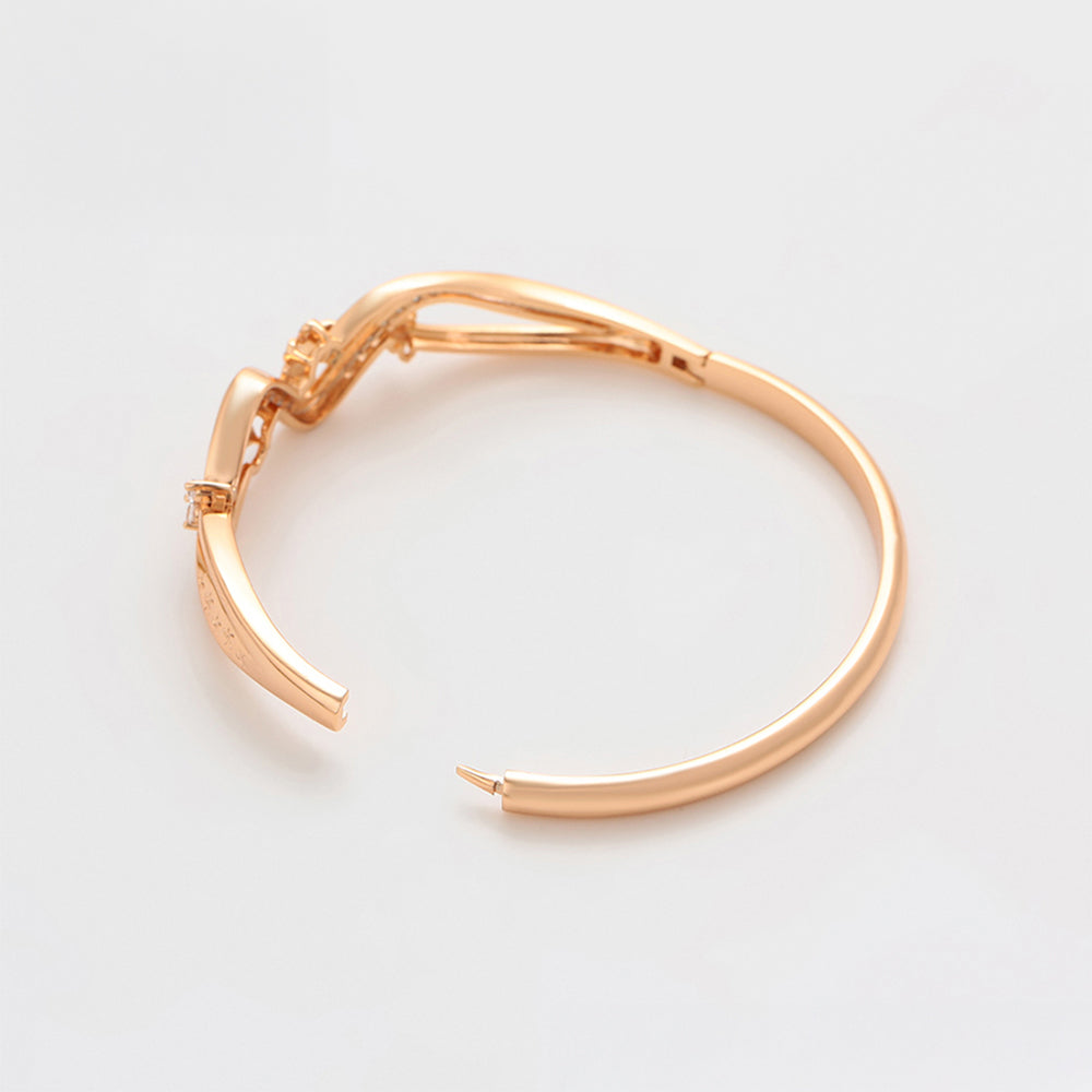 Armband aus goldplattiertesr Legierung mit weißem Emporia® Kristall 6