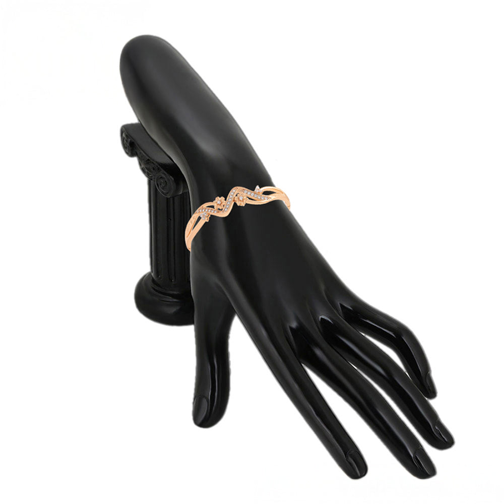 Armband aus goldplattiertesr Legierung mit weißem Emporia® Kristall 8