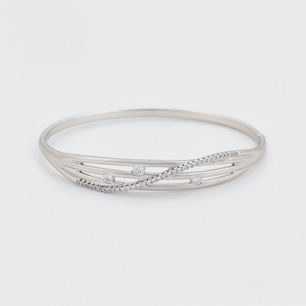 Armband aus goldplattiertesr Legierung mit weißem Emporia® Kristall 5