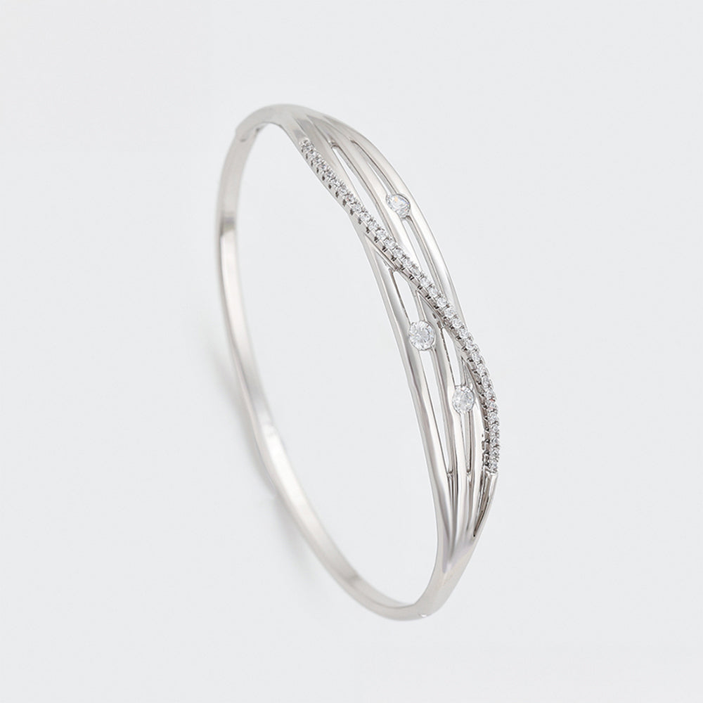 Armband aus goldplattiertesr Legierung mit weißem Emporia® Kristall 7